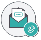 Envelope icon with letter attract customers restaurant newsletter