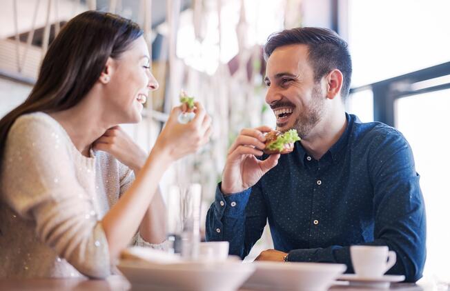 Couple eating