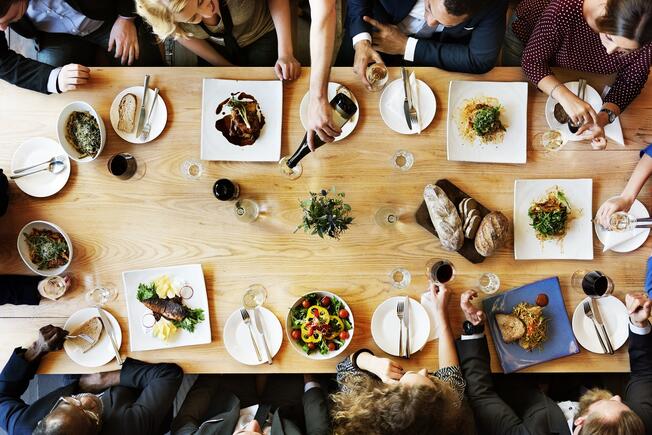 shared table at the restaurant