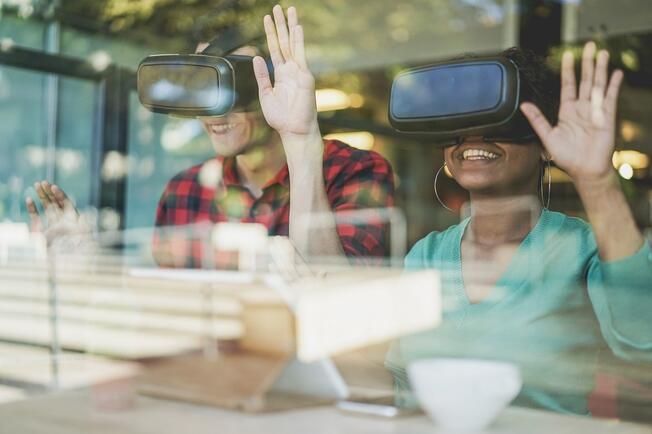 people wearing VR headset